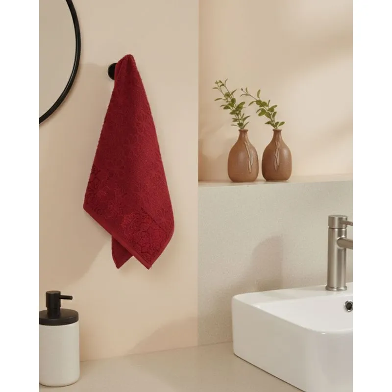 Toalha de Rosto Algodão Olinda Aviera 50cm x 80cm Vinho UN