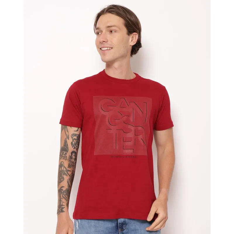 Camiseta Masculina Algodão Gangster Vermelha XG