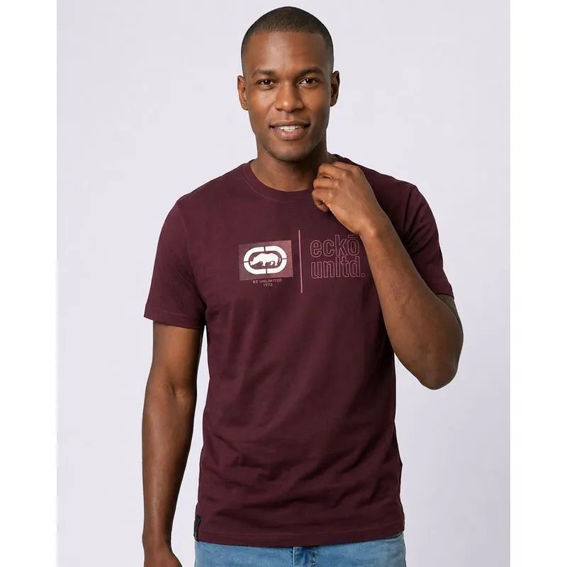 Camiseta Masculina Ecko Algodão Manga Curta Vinho M