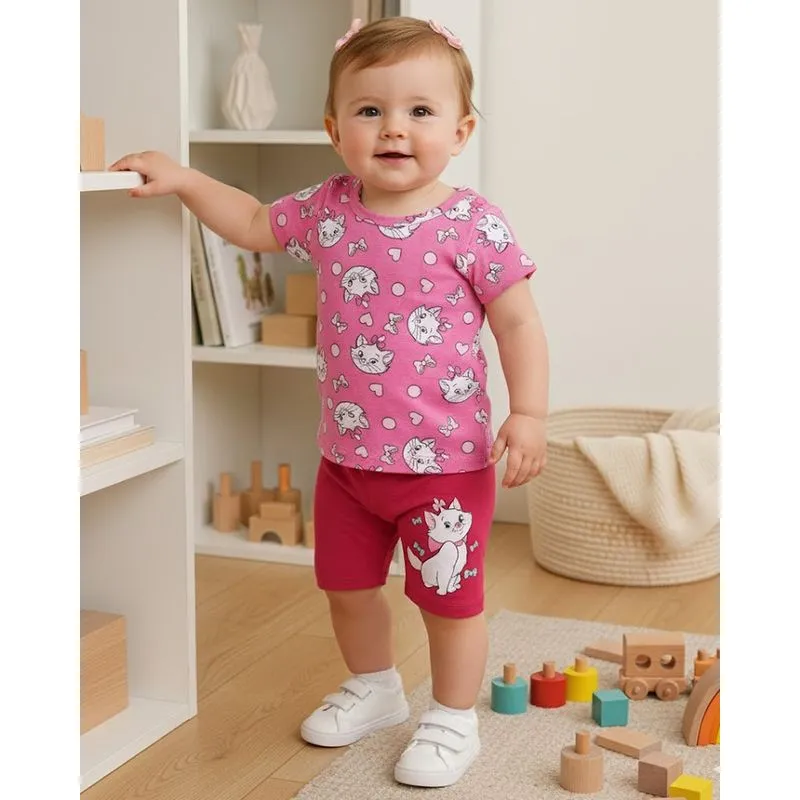 Conjunto Bebê Algodão Estampado Disney Marie Rosa M