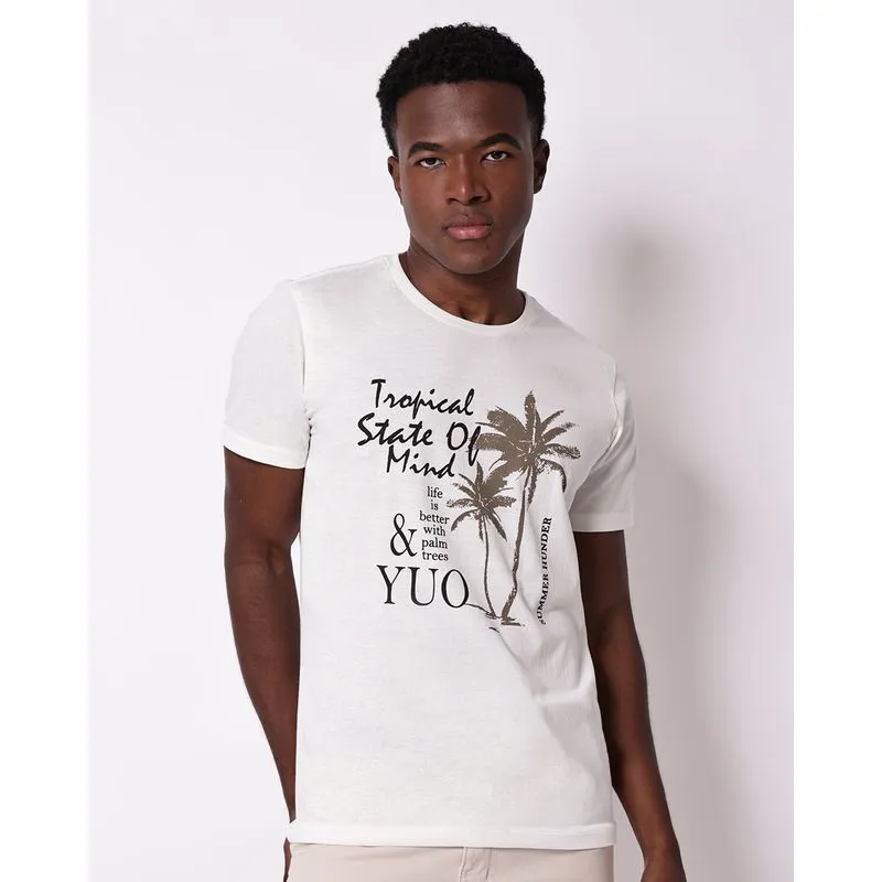 Camiseta Masculina Algodão Surf Tropical Off White XG