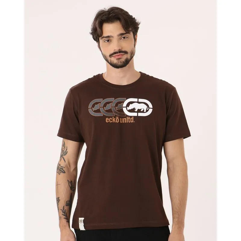 Camiseta Masculina Ecko Unlimited Estampa Manga Curta Marrom P