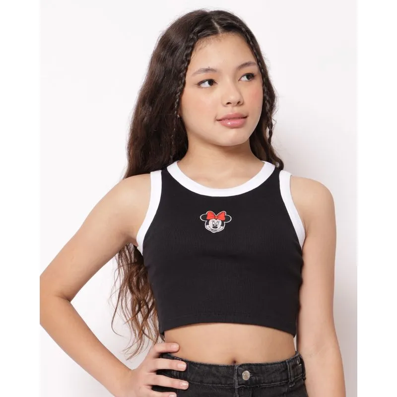 Regata Juvenil Cropped Canelada Disney Minnie Preta 18