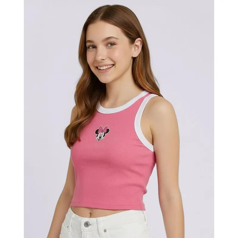 Regata Juvenil Cropped Canelada Disney Minnie Rosa 12