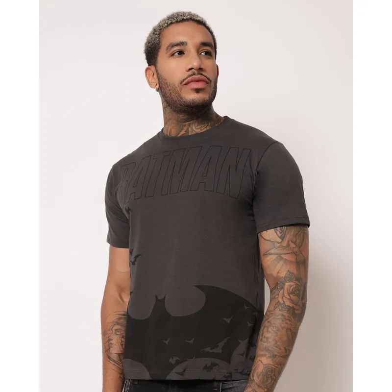 Camiseta Masculina Algodão DC Comics Batman Cinza GG