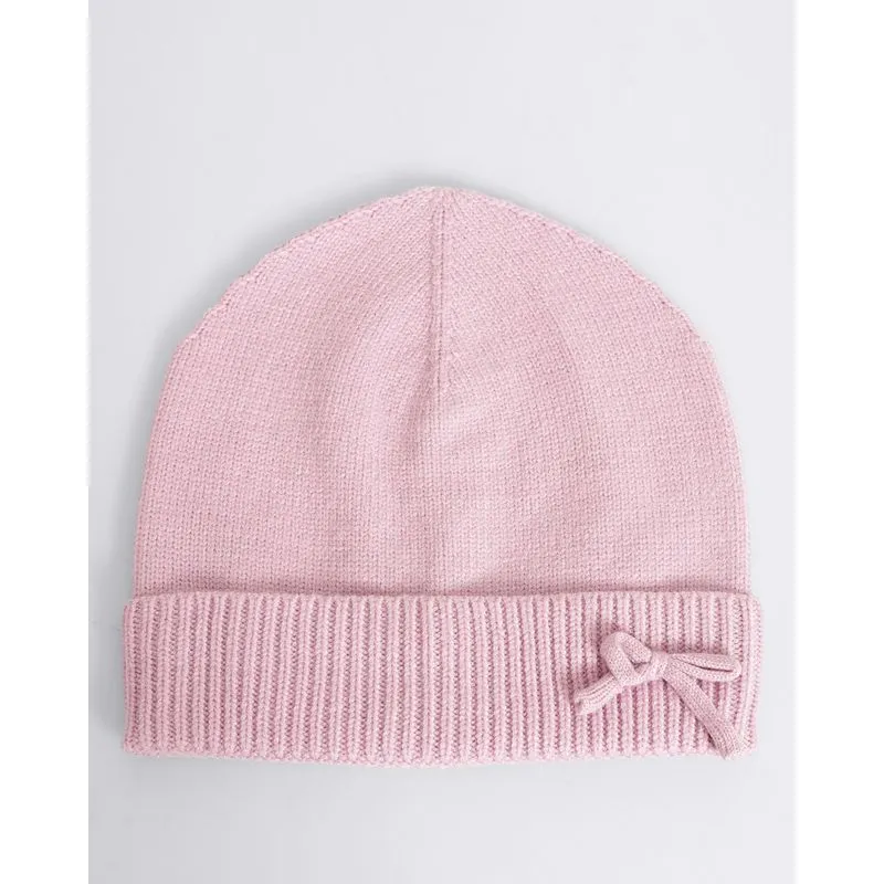 Gorro Infantil Tricô com Laço Lilás 4 A 8