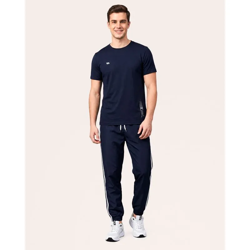 Calça Esportiva Masculina Jogger Microfibra com Viés Marinho XGG
