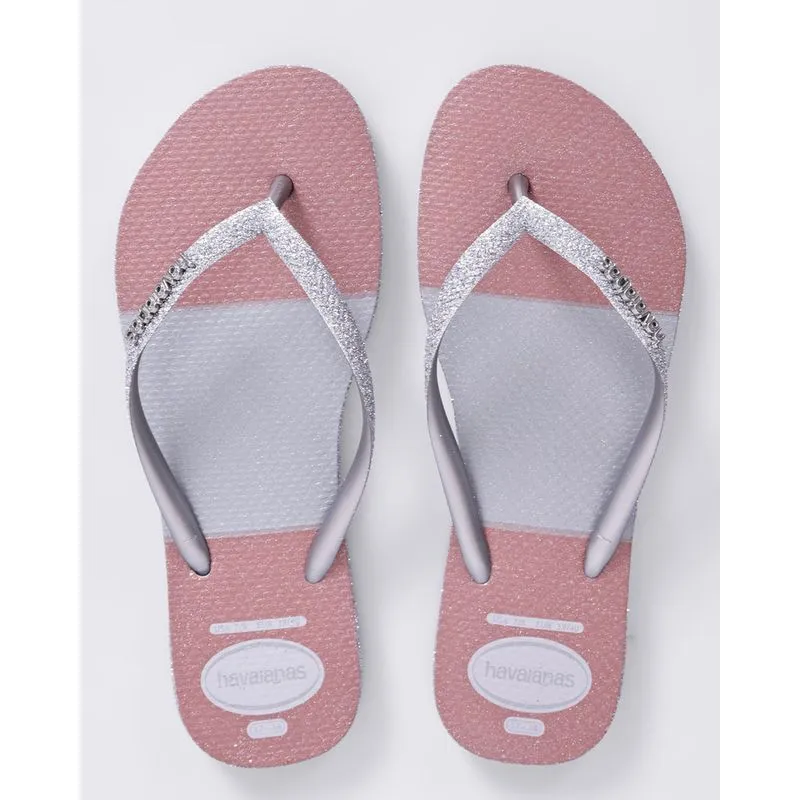 Chinelo Havaianas Feminina Slim Glitter Glam Cinza 39/40