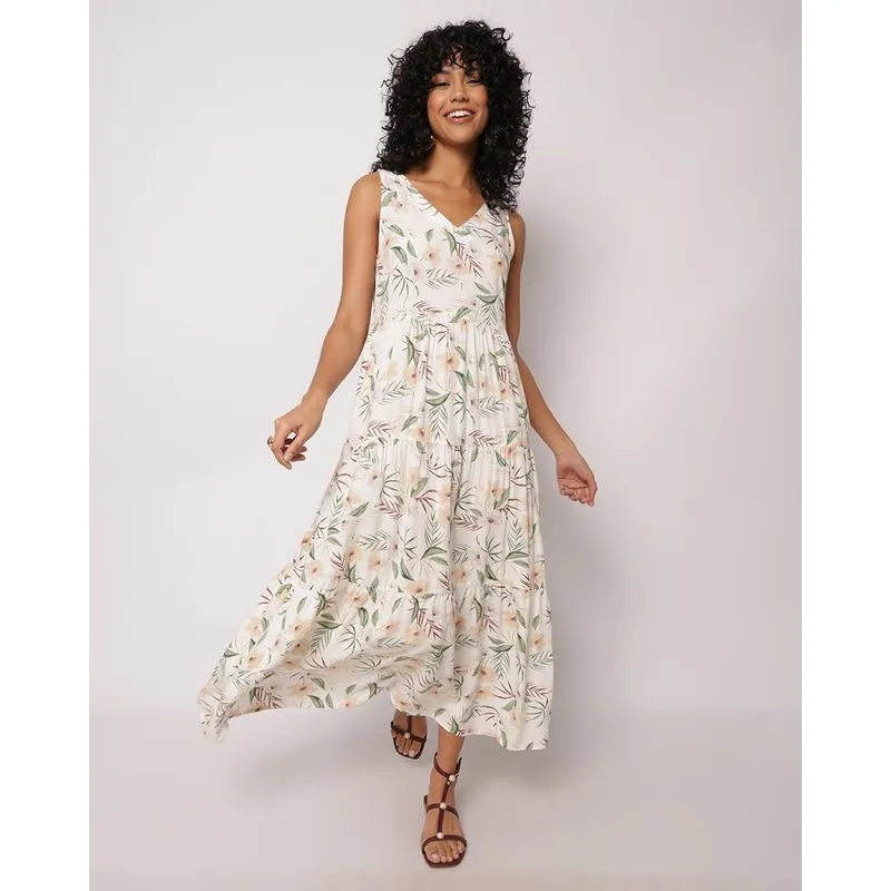 Vestido Feminino Três Marias Berry & Co. Estampado Off White M