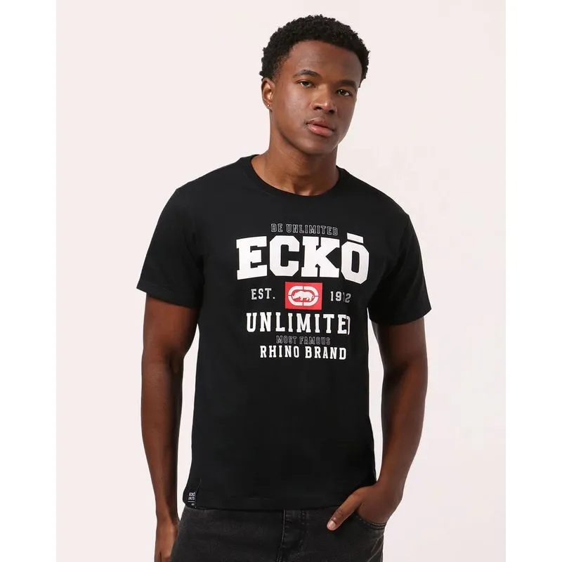Camiseta Masculina Ecko Unltd Algodão Manga Curta Preta GG