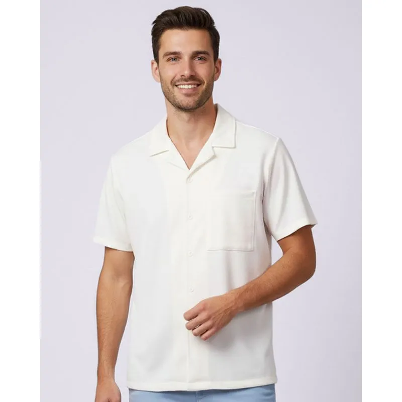 Camisa Masculina Manga Curta com Bolso Off White P