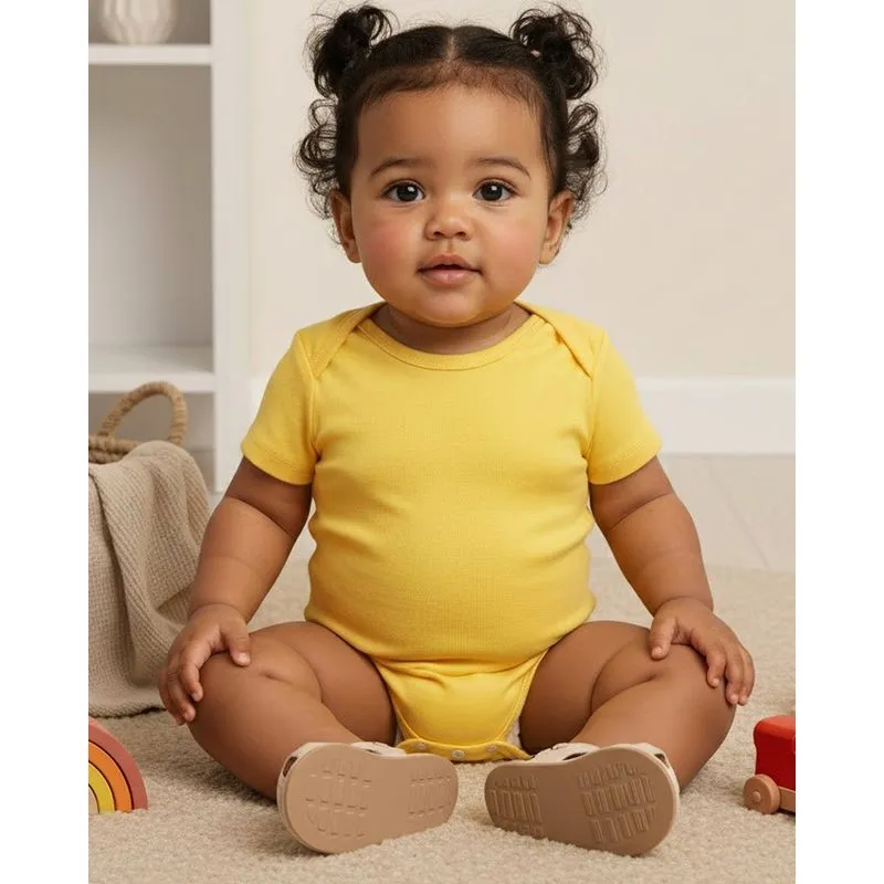 Body Bebê Algodão Manga Curta Amarelo G