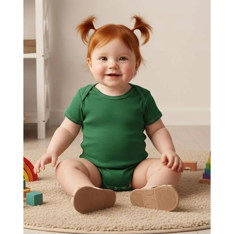 Body Bebê Algodão Manga Curta Verde G