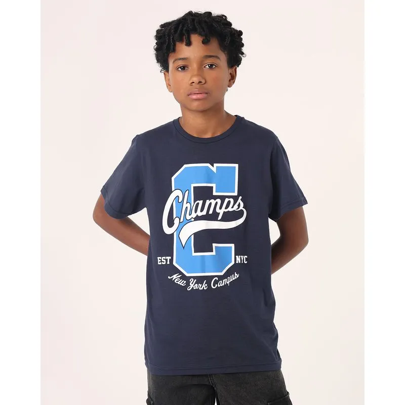 Camiseta Juvenil Algodão New York Campus Marinho 8