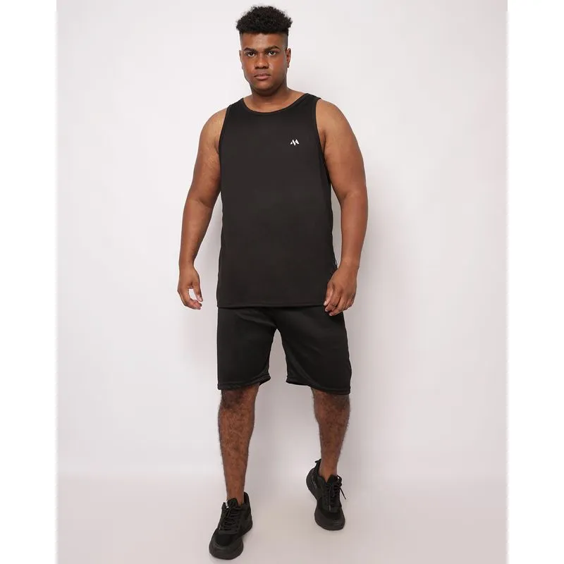 Bermuda Esportiva Plus Size Masculina Dry Fit Lisa Cós com Elástico Preta G3