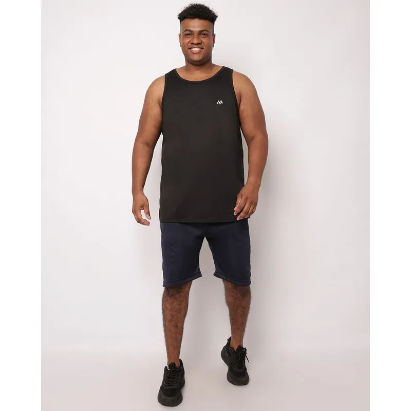 Bermuda Esportiva Plus Size Masculina Dry Fit Lisa Cós com Elástico Marinho G1