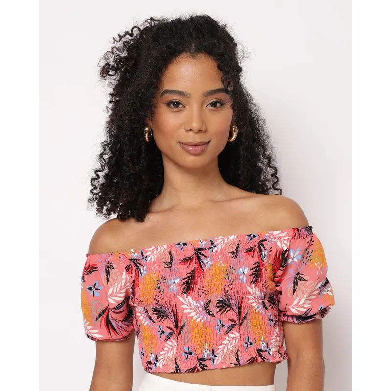 Blusa Feminina Berry & Co. Ciganinha Viscose com Colissê Rosa GG