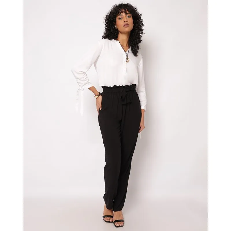 Calça Feminina Clochard Berry & Co. Viscose com Amarração Preta P