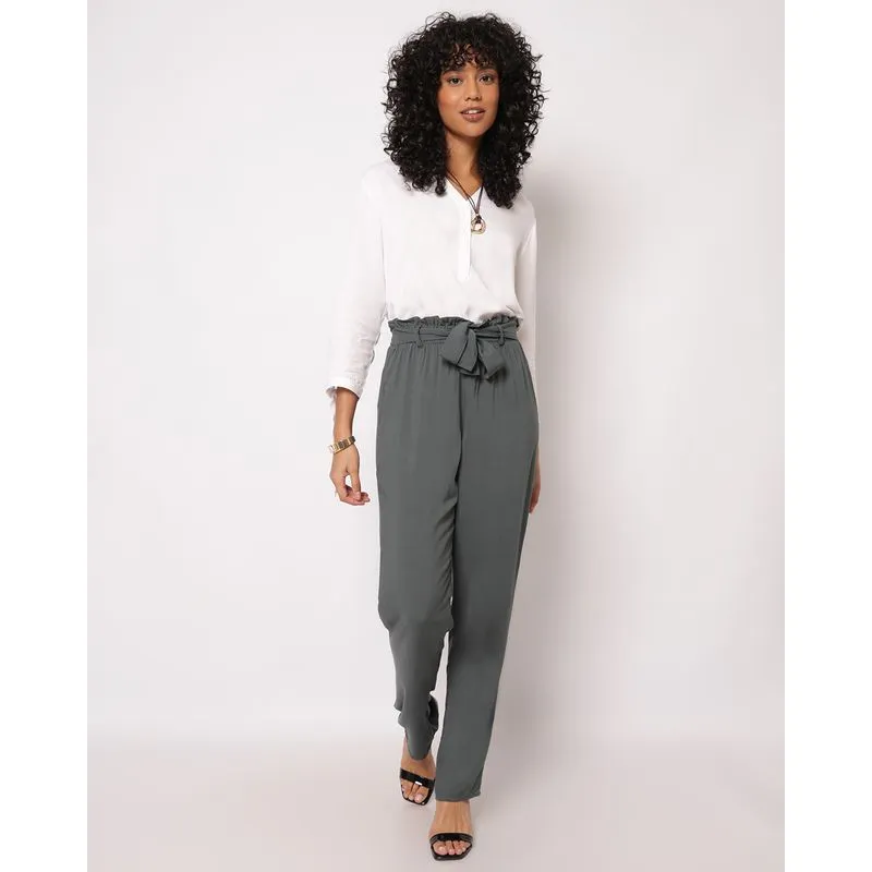 Calça Feminina Clochard Berry & Co. Viscose com Amarração Verde P