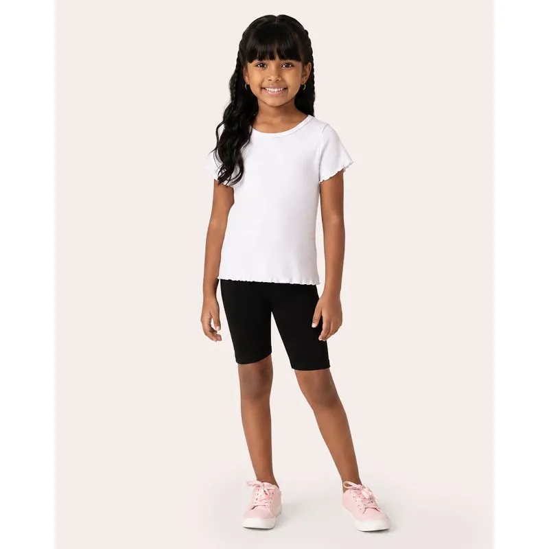 Bermuda Infantil Ciclista com Cós Elástico Preta 4