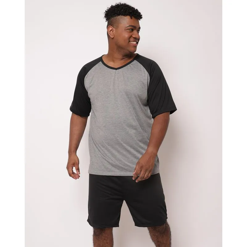 Pijama Plus Size Masculino Bicolor Cinza G3