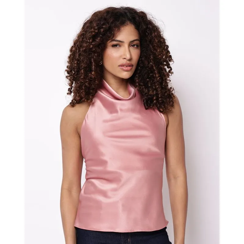 Regata Feminina Frente Única Acetinada Rosa PP