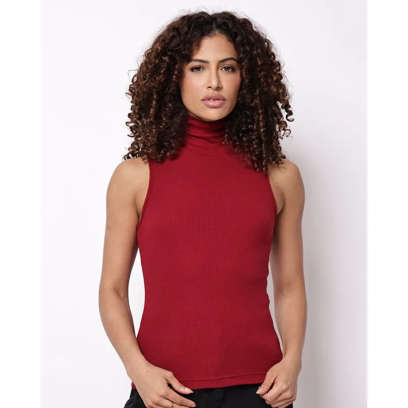 Regata Feminina Ribana Gola Alta Vinho P