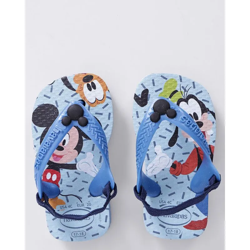 Chinelo Havaianas Bebê Disney Classicos Mickey & Pateta Azul 22