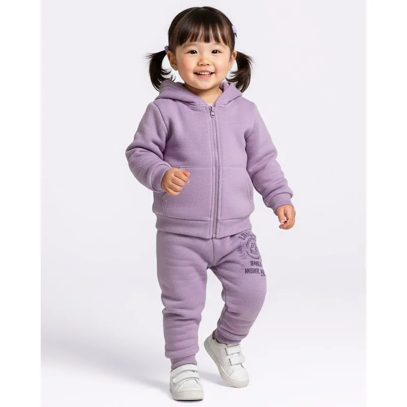 Calça Moletom Bebê Peluciada Jogger Estampa Sortida Lilás 2