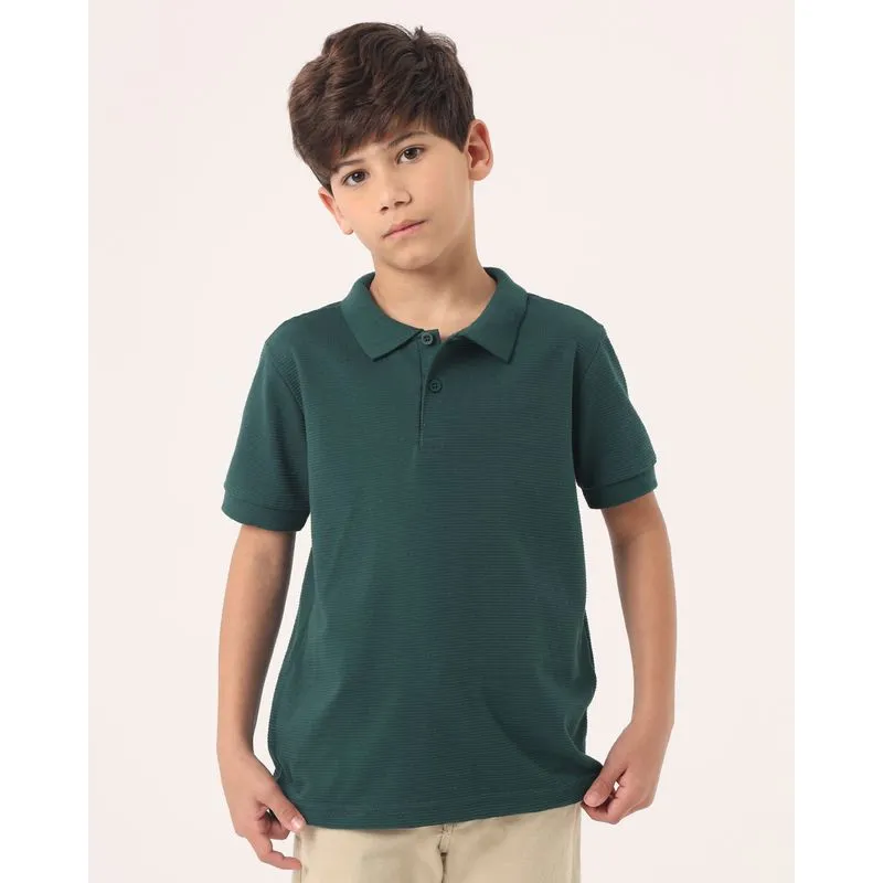 Camisa Polo Infantil Texturizado Verde 4