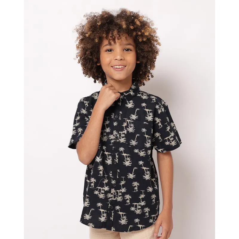 Camisa Infantil Algodão Manga Curta Estampada Marinho 10