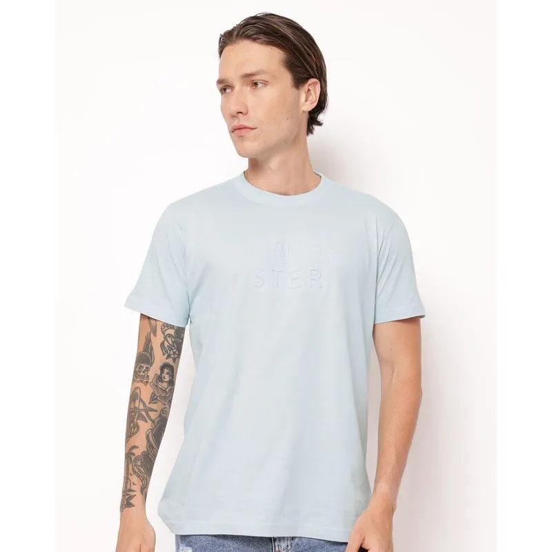 Camiseta Masculina Algodão Gangster Estampa Alto Relevo Azul P