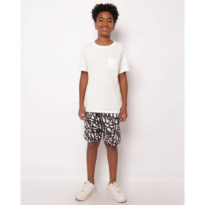 Bermuda Juvenil Microfibras Estampada Branca 12