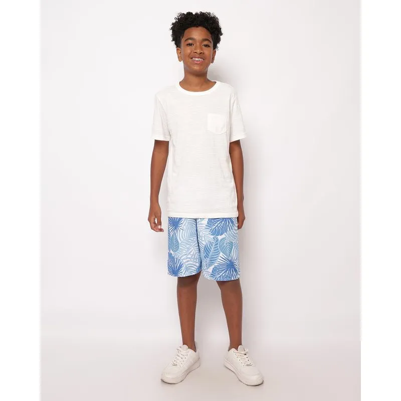 Bermuda Juvenil Estampada Azul 12