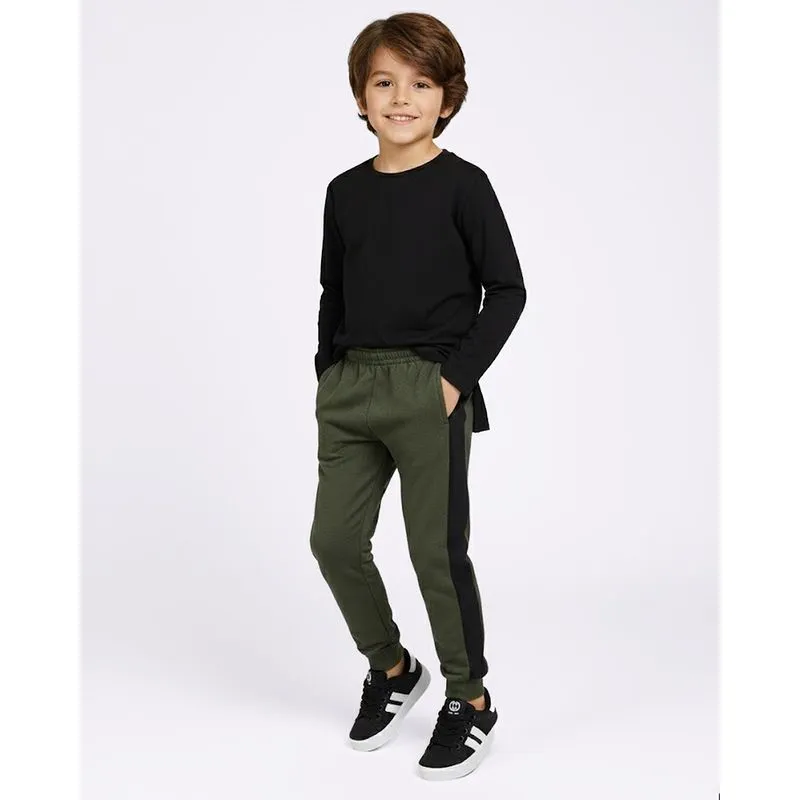 Calça Moletom Infantil com Recortes Verde 14