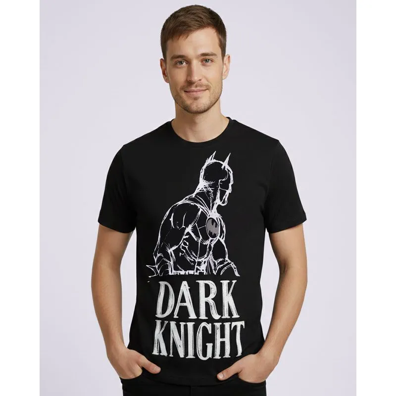 Camiseta Masculina Algodão Estampa Batman Preta P
