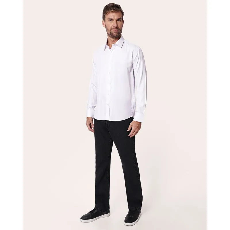 Calça Jeans Masculina Básica Reta com Bolsos Preta 38