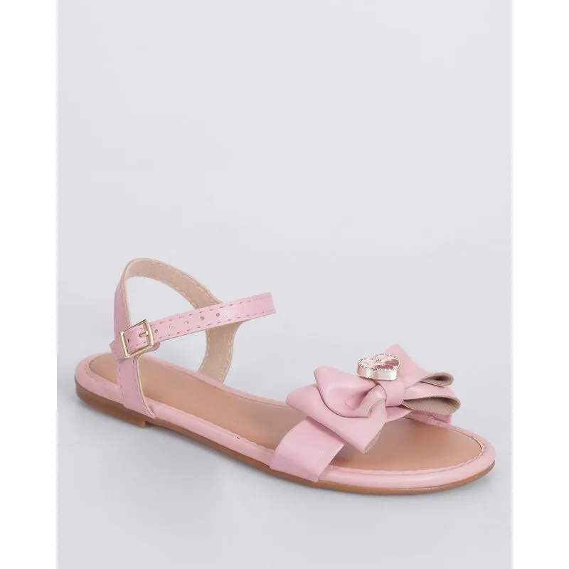 Sandália Infantil Rasteira Molekinha com Laço Rosa 27
