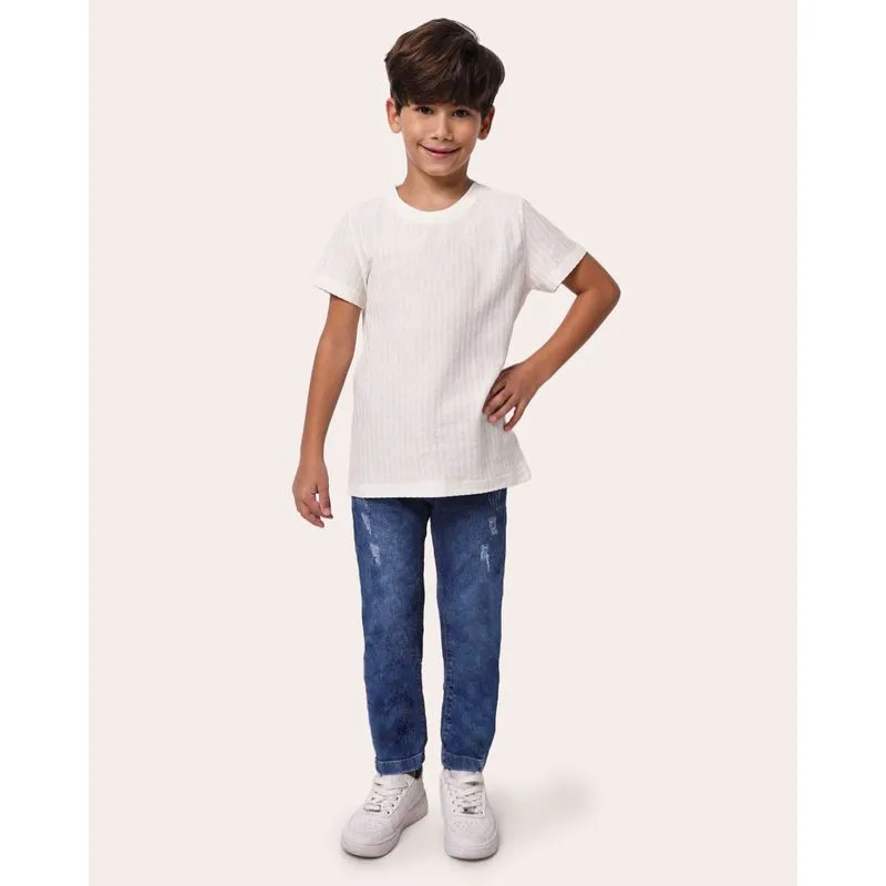 Calça Jeans Infantil Reta com Bolsos Azul 10