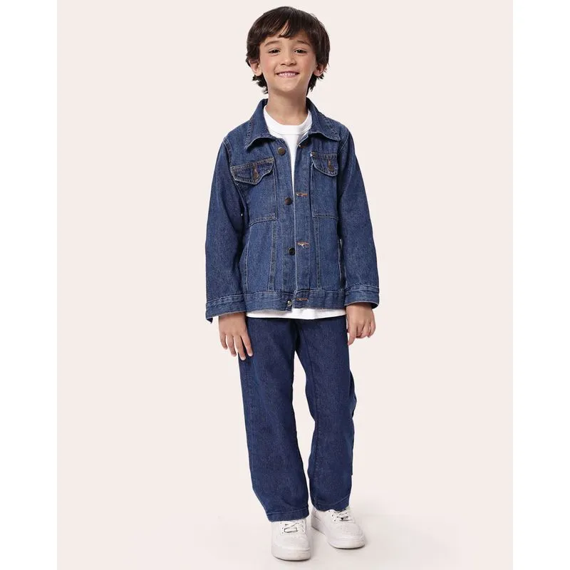 Calça Jeans Infantil Reta com Bolsos Azul 6