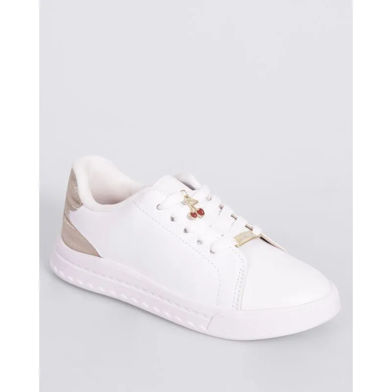 Tênis Infantil Casual Molekinha com Glitter e Pingente Branco 27