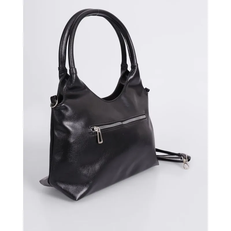 Bolsa Feminina Transversal com Bolso Preta UN