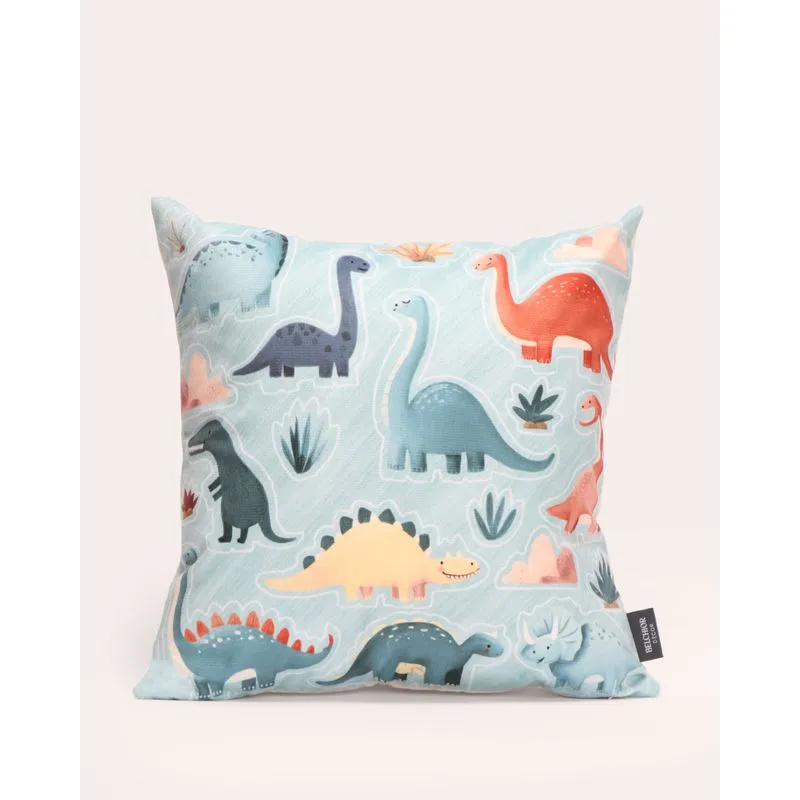 Almofada Infantil Suede 40cm x 40cm Estampa Dino Verde UN