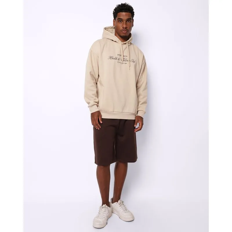 Bermuda Masculina Moletom Oversized com Bolsos Marrom P