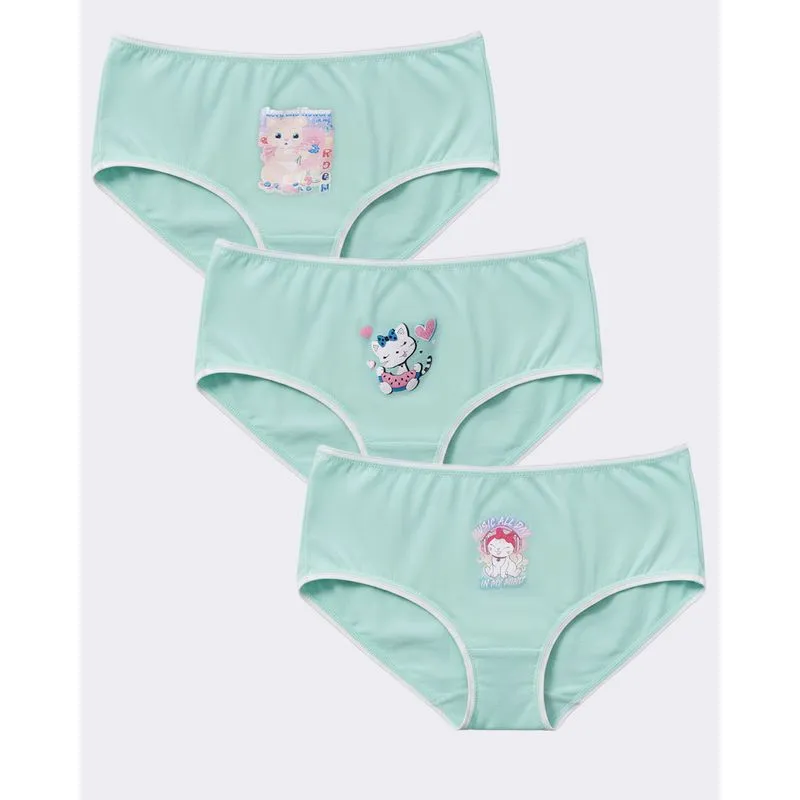 Calcinha Juvenil Avulsa Tam 16 com Estampas Sortidas Verde 16