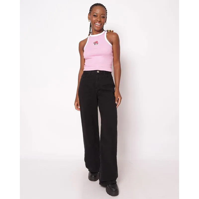 Calça Sarja Feminina Wide Leg Preta 40