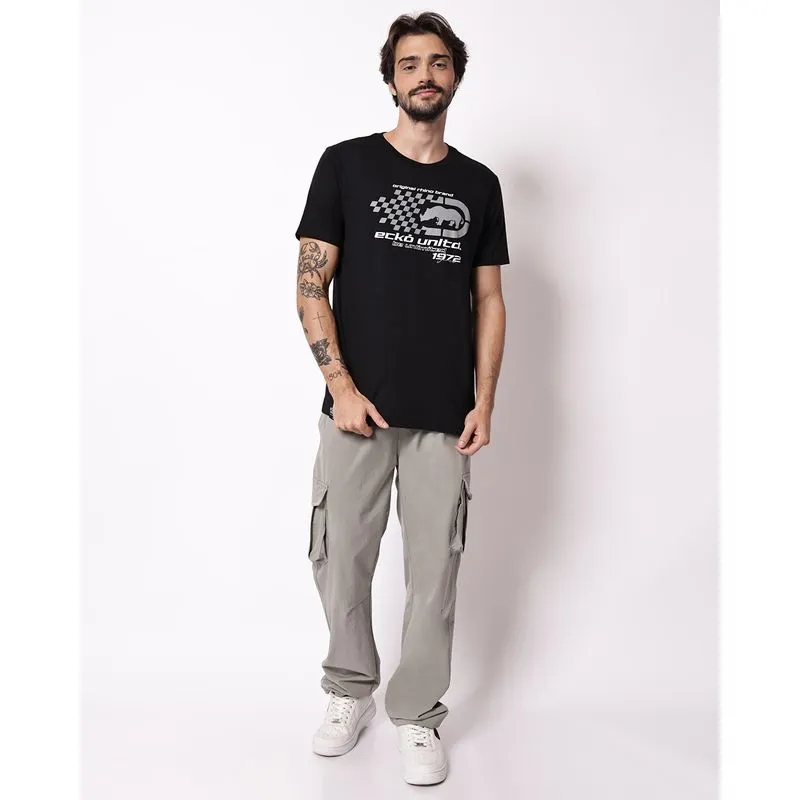 Calça Masculina Reta com Bolsos Cargo Cinza PP