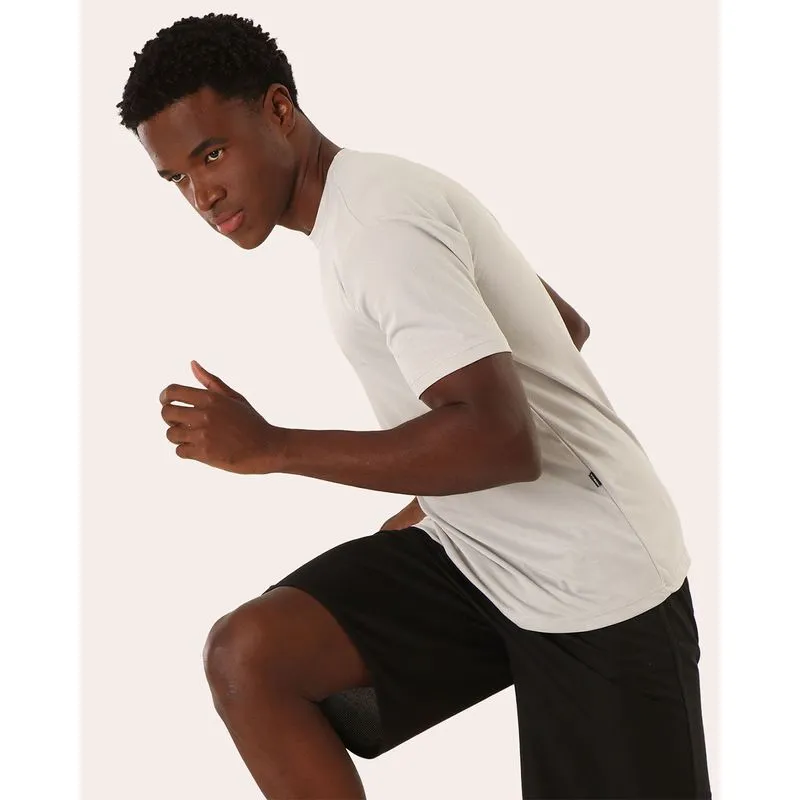 Camiseta Masculina Esportiva Dry Fit Manga Curta Cinza G