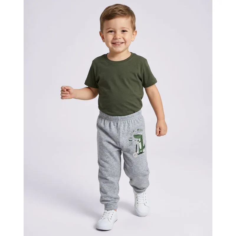 Calça Moletom Bebê Estampas Sortidas Cinza 3