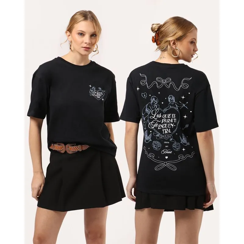 Camiseta Feminina Algodão Cupido Preta G